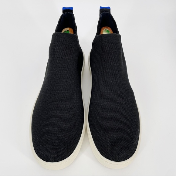 Rothy's The Chelsea Black Hi Top Sneaker Sporty Pull On Shoes Women’s Knit Boot - Picture 2 of 9